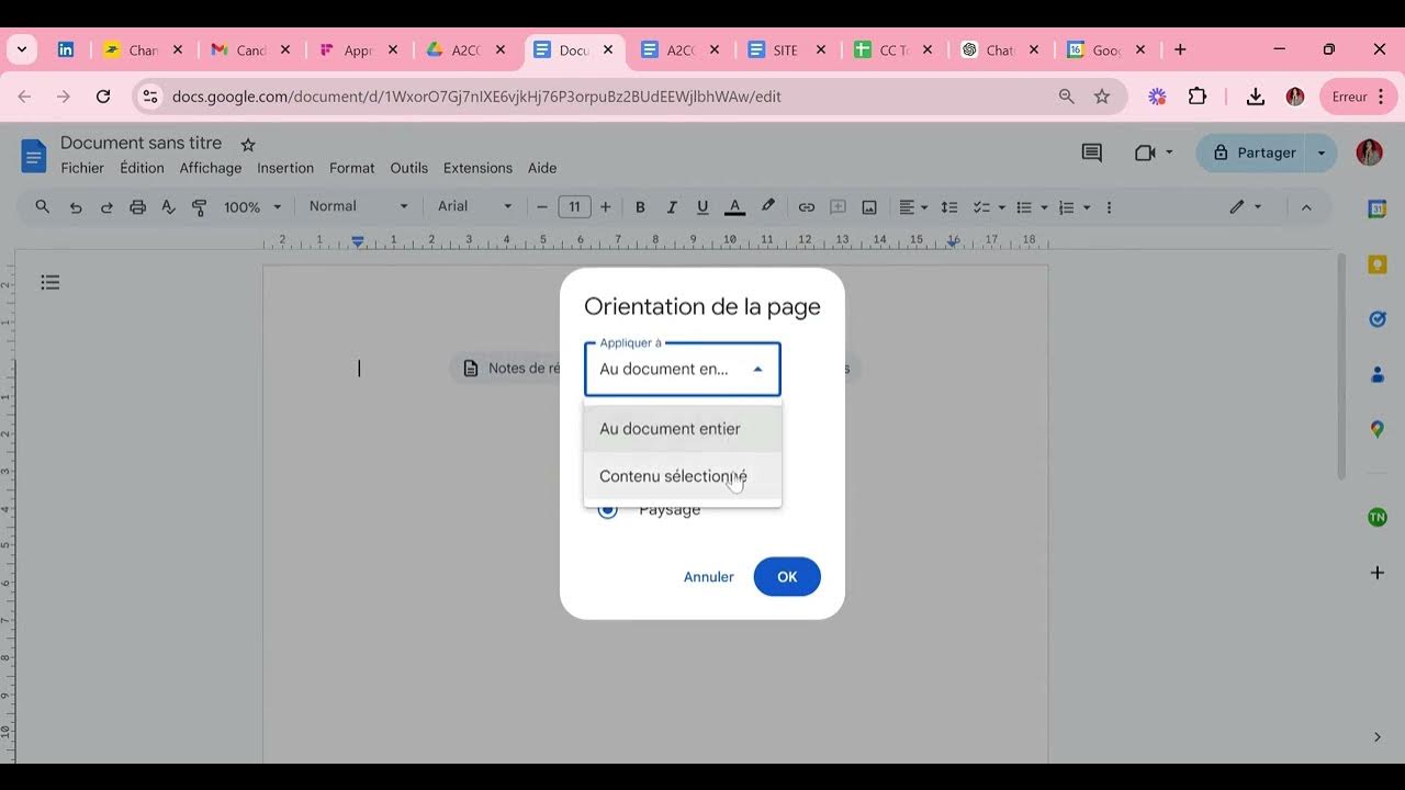 Comment mettre un Google Doc en format paysage ? YouTube