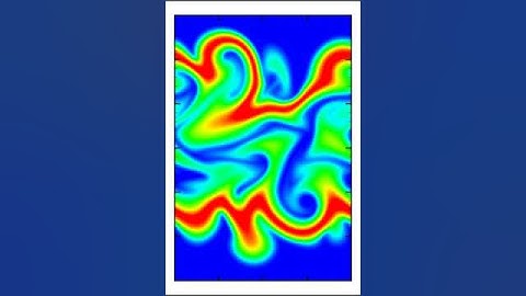 Two-dimensional DNS showing temperature contours in a turbulent non-premixed ethylene flame