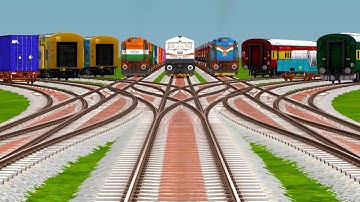 9 Rails Backward Crossing At Diamond Crossing Risky Railroad Tracks | train simulator game 