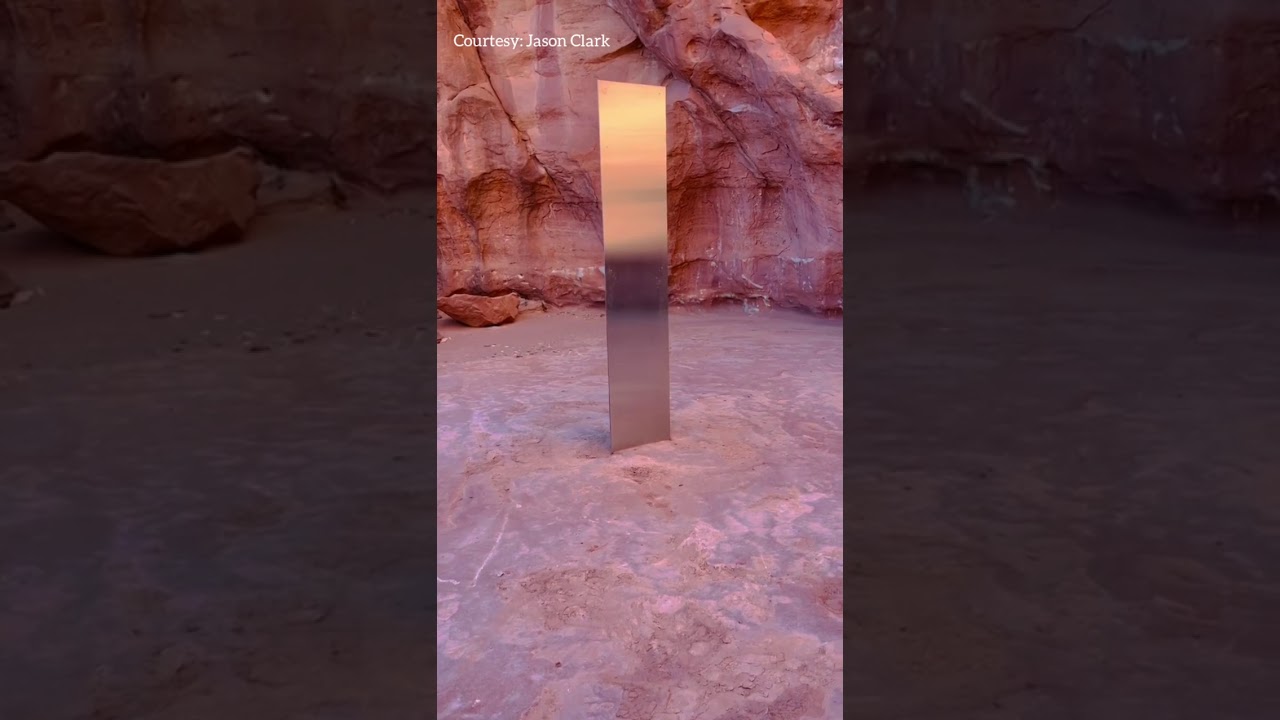 Mysterious metal monolith found in Moab, Utah. Watch video