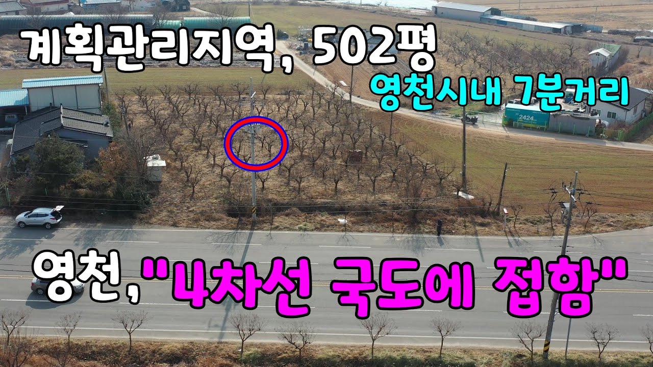 영천시 고경면, 국도 4차선에 접한 계획관리지역의 토지 503평.[번호 1044]#영천토지,#영천땅,#영천부동산,