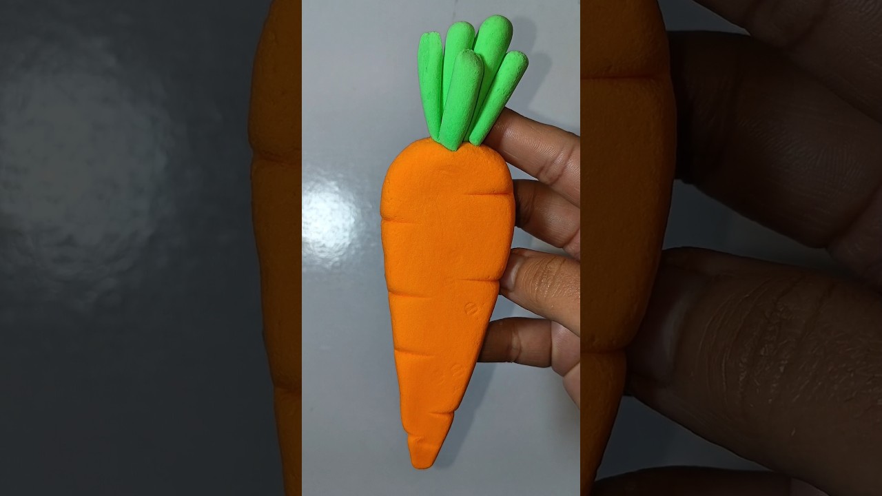 Морковь из мягкой глины своими руками 🥕😁 