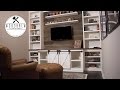 How To Make A Sliding Barn Door Entertainment Center | Faux Barn wood & Floating Shelf