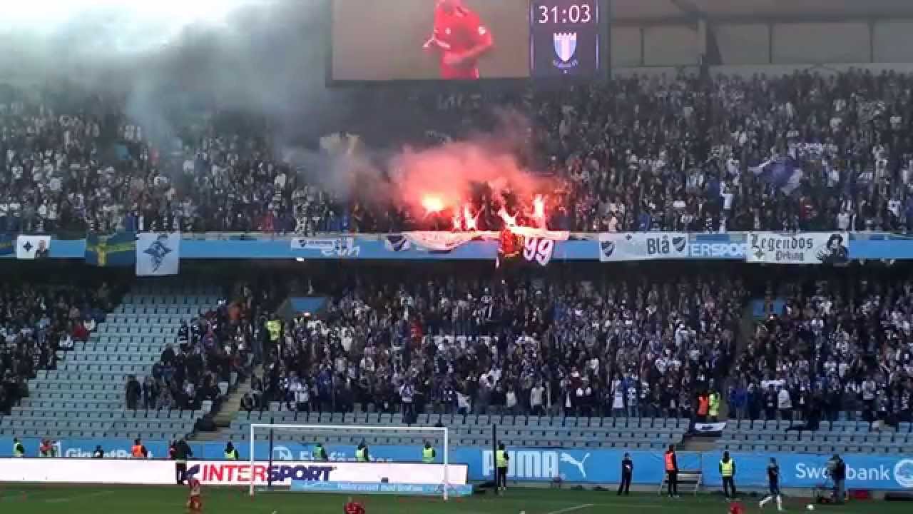 Norrköpingsklacken firar 0-1 målet, MFF-Norrköping, 2015-10-31