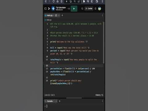 Tip Calculator | Python Projects | #codingrah #100daysofcode #python # ...