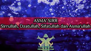 Audio Asma' Sirr - Sirrullah, Dzatullah, Sifatullah Dan Af'alullah Satu Jam Full