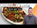 Jet tilas mongolian beef  in the kitchen with jet tila  food network