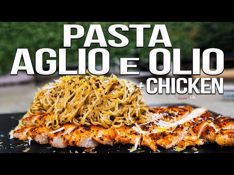 Pasta Aglio e Olio with Blackened Chicken | SAM THE COOKING GUY 4K