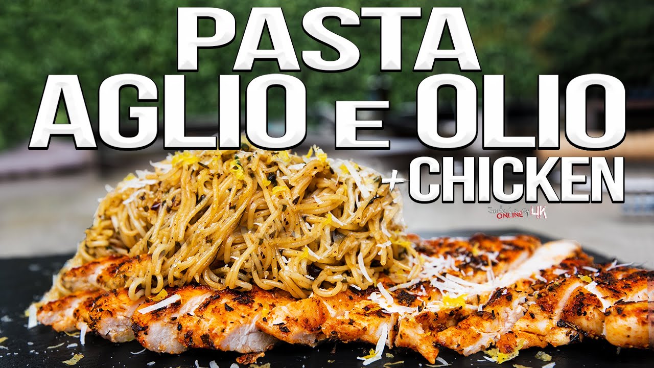 ⁣Pasta Aglio e Olio with Blackened Chicken | SAM THE COOKING GUY 4K