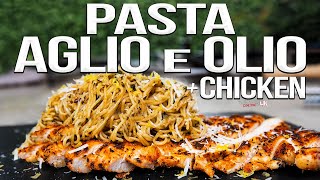 Pasta Aglio e Olio with Blackened Chicken | SAM THE COOKING GUY 4K