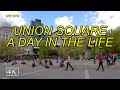 NYC POV WALK - Union Square New York - A Day in the Life - 4K - Binaural Audio