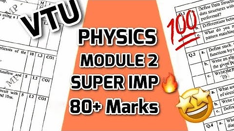 PHYSICS MODULE 2 SUPER IMPORTANT💯🤩| BPHYS102 MODEL PAPER SOLUTIONS + PASSING PACKAGE 1st SEM #vtu