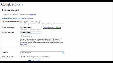 Setting Up A Google Account: WebEden.co.uk Free Website Builder