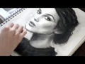 Drawing Keira Knightley, charcoal