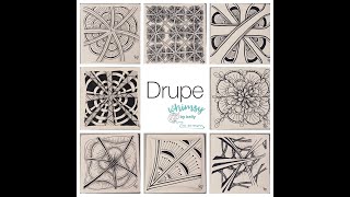 Drupe  (Zentangle® Pattern) drawn by Kelly Barone, CZT