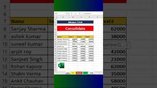 Data Consolidation advance trick in excel | excel shorts #shorts screenshot 4