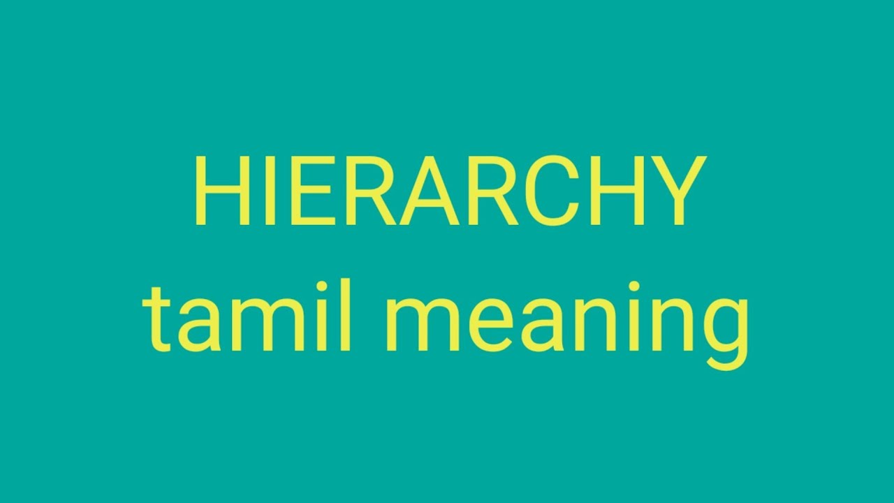 HIERARCHY Tamil Meaning sasikumar YouTube HIERARCHY Tamil Meaning sasikumar YouTube