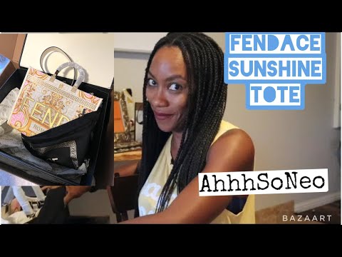 FENDACE NEW 2022 FENDI VERSACE FF MEDUSA EMBELLISHED SUNSHINE TOTE BAG