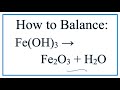 Balancing Decomposition Reactions