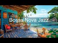 Oceanic jazz escape  bossa nova tranquility by the seaside coffee shop with ocean waves 