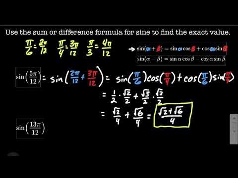 Sum and Difference Formulas for Sine in Radian Measure - YouTube