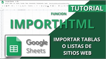 Google Sheets Tutorial En Español - IMPORTHTML - Importar Tablas de un Sitio Web