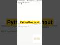 Python User Input #coding #pemula #python #pemrograman