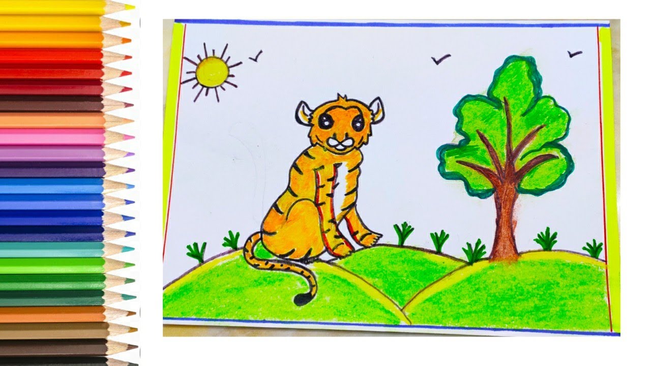 International Tiger Day Drawing/World Tiger Day Poster Drawing/Tiger Day Poster