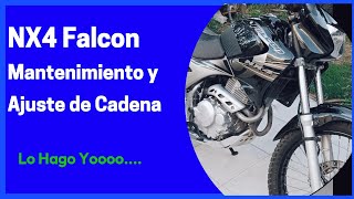 Mantenimiento y Ajuste de Cadena de moto, Honda NX4 Falcon