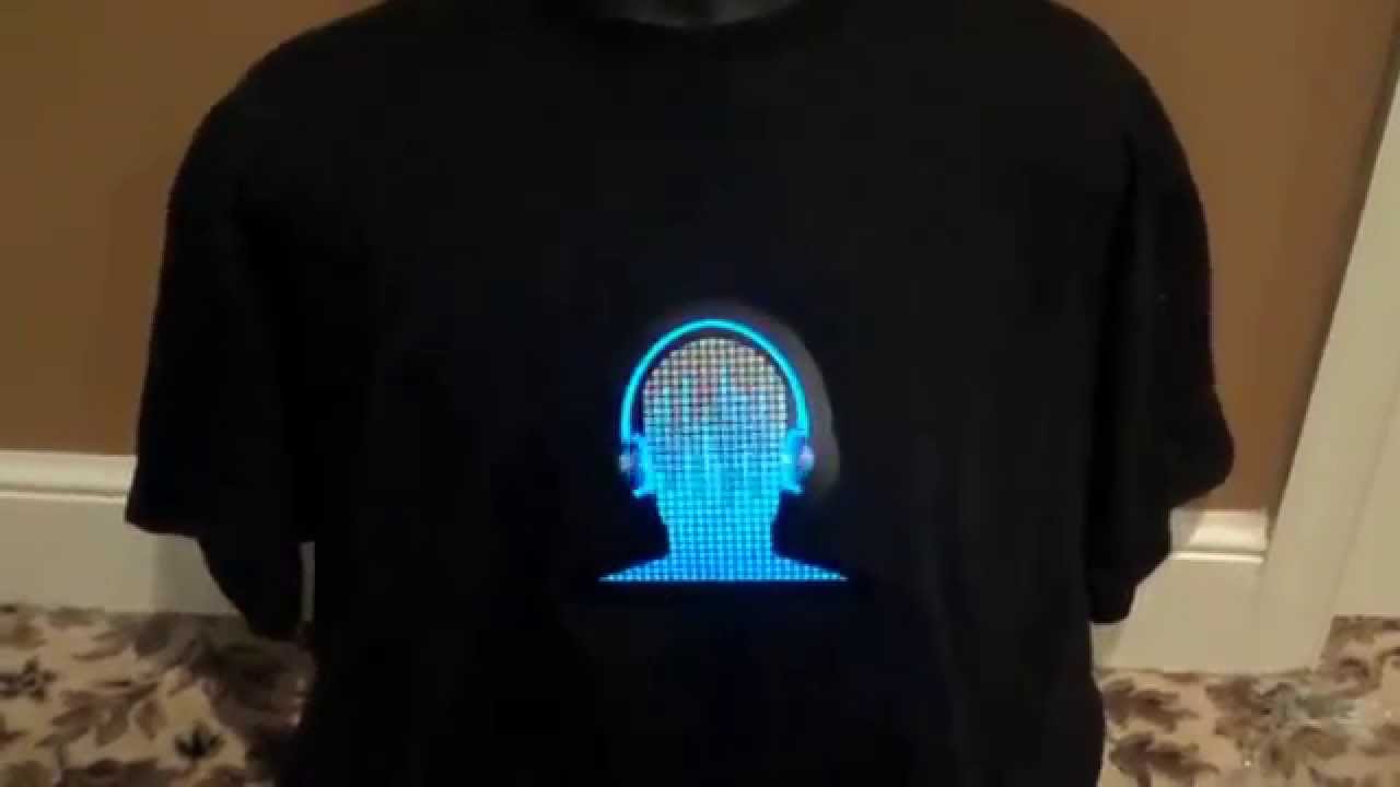 FLASHWEAR® TQualizer® Blue Headphone light up shirt