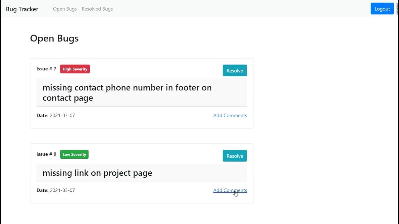 Bug track
