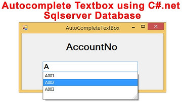 Autocomplete Textbox using C#.net Sqlserver Database
