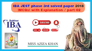 IBA JEST phase 3rd Solved paper 2018(MCQs) / part 02@azizasmathsflambeau 