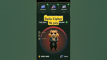 Hamster Kombat Daily Cipher | 16 july today | #hamsterkombatcipher