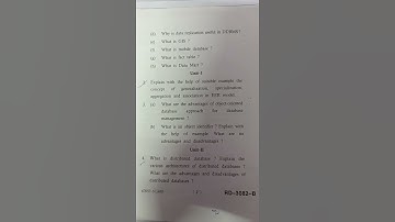 Advance database systems and data warehouse question paper of MCA 2nd sem july-2021