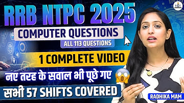 Computer Practice with Radhika mam| RRB NTPC 2025 Undergraduate Level all 113 Questions discussion