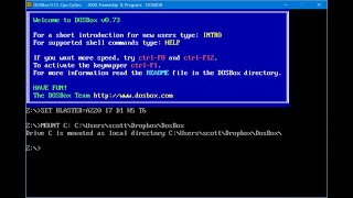 Installing DOSBOX Emulator, Notepad  , Mounting Assembly folder(masm, link, debug... )