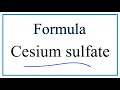 Sulfate and Cesium Chemistry Concepts
