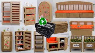 10 Storage Furniture Ideas from Reuse Plastic Crate | Jute Craft Ideas