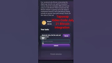July 21 Tapswap Video Code Bitcoin integration #tapcoin #cryptocurrency