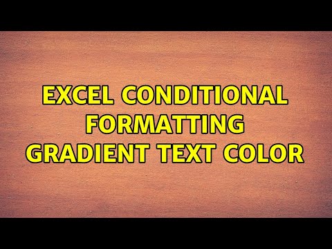 Excel conditional formatting gradient text color - YouTube