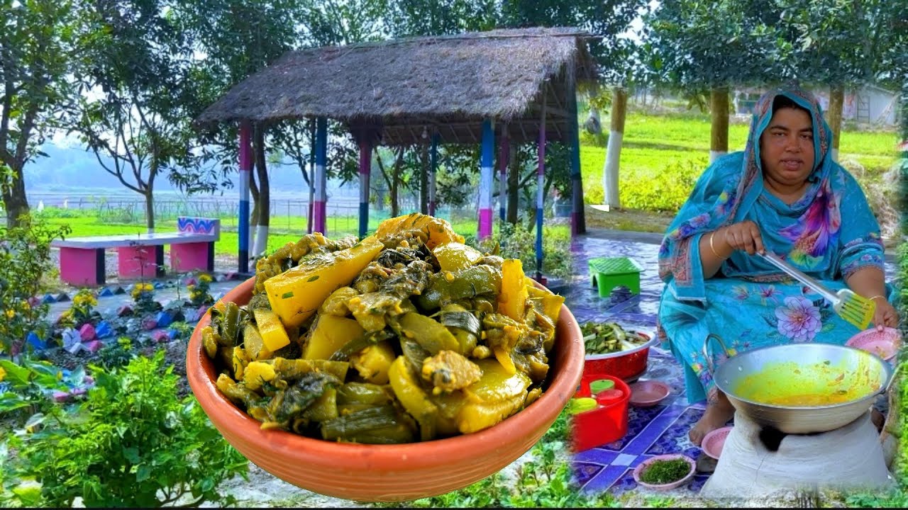 🏡 বাড়ি থেকে অনেক রকমের সবজি দিয়ে চ্যাপা শুটকি রান্না | Village Style Chapа Shutki Recipe 