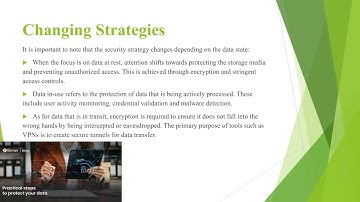 Data at Rest, In Use and in transit video presentation