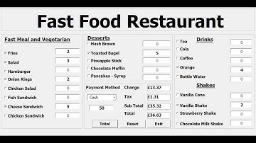 How to Create a Fast Food Restaurant Systems in Excel using VBA - Tutorial 3 of 3
