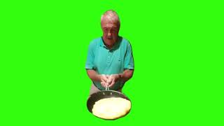 Grandpa flipping food gets spilled meme green screen