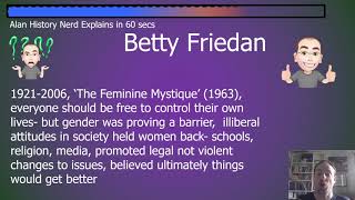 Done in 60 Seconds Betty Friedan Done in 60 Seconds Betty Friedan