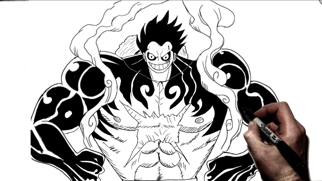 How to Draw Luffy Gear 4 Step by Step One Piece - YouTube.