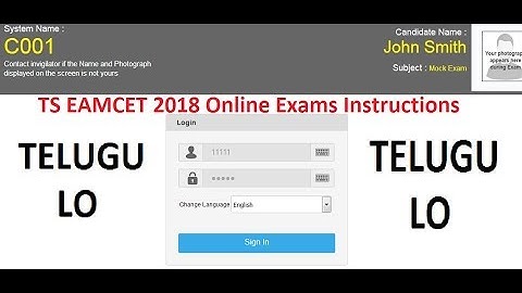 TS EAMCET 2019 Online Exams Instructions in TELUGU by jaipal | TS ECET 2018
