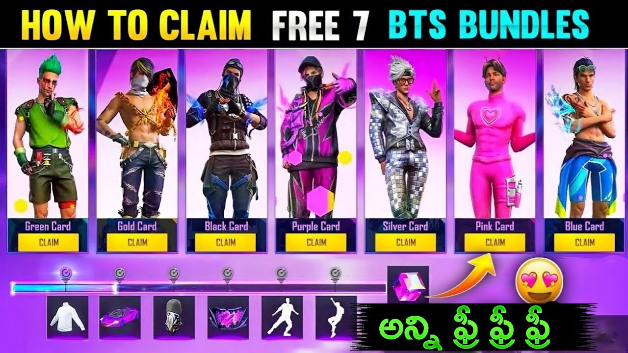 7 BUNDLES FREE HOW TO CLAIM || BTS EVENT FREE FIRE