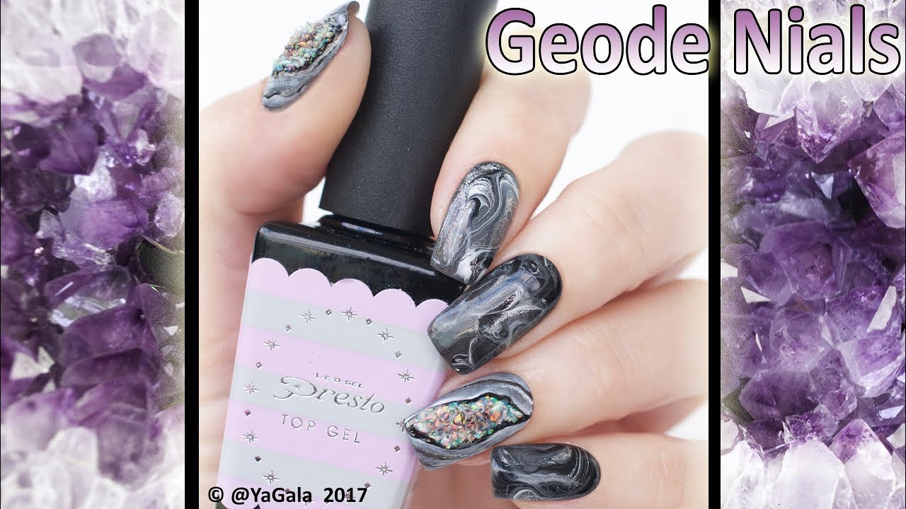 Geode nails and my working space / Дизайе ногтей жеóда и мое рабочее место